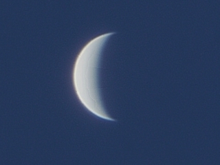 最大光度のころ(三日月状)の写真