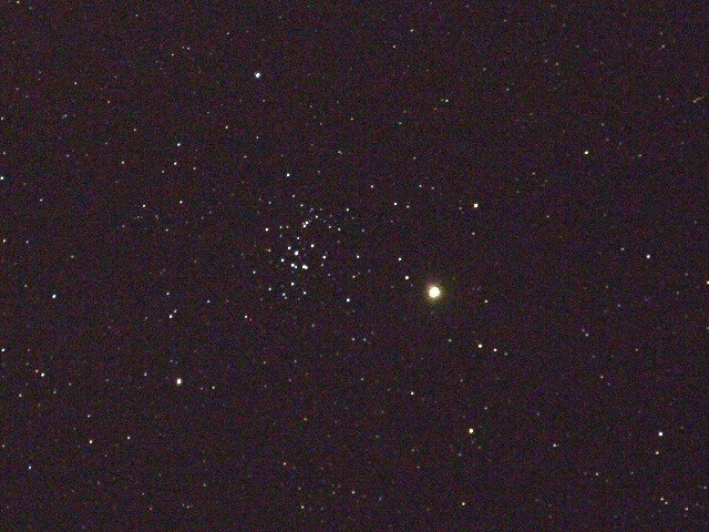 土星とM44の接近の写真